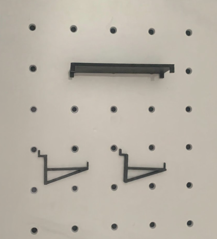 40mm pegboard hooks and shelf