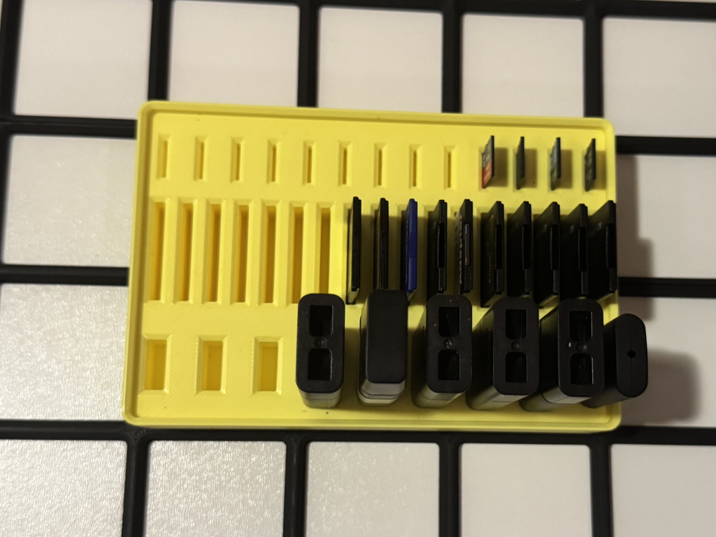 Gridfinity USB, SD card and Micro SD card holder