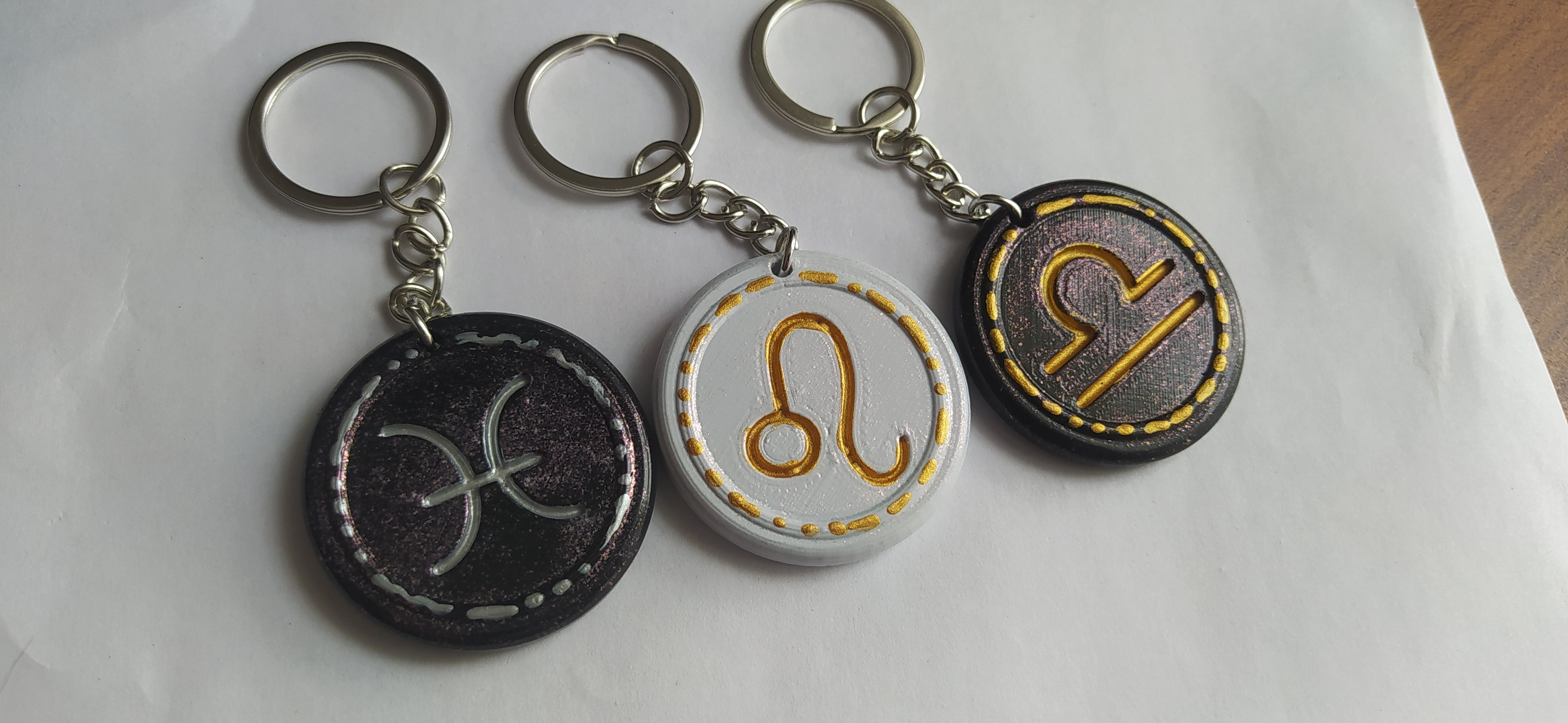 Zodiac signs, keychains