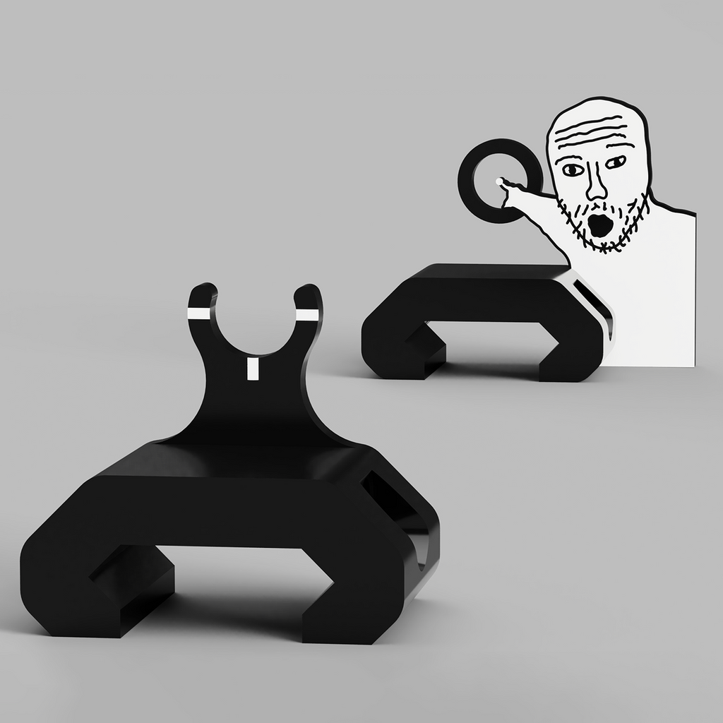 iron sight "wojak" - iron sight for picatinny rail with "wojak" theme NA030001