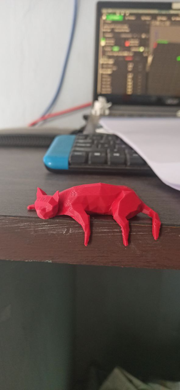 low poly sleepy cat