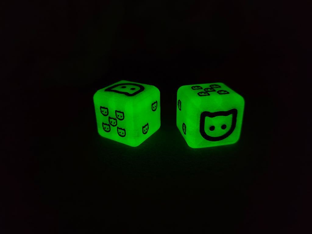 Playing dice with cat faces