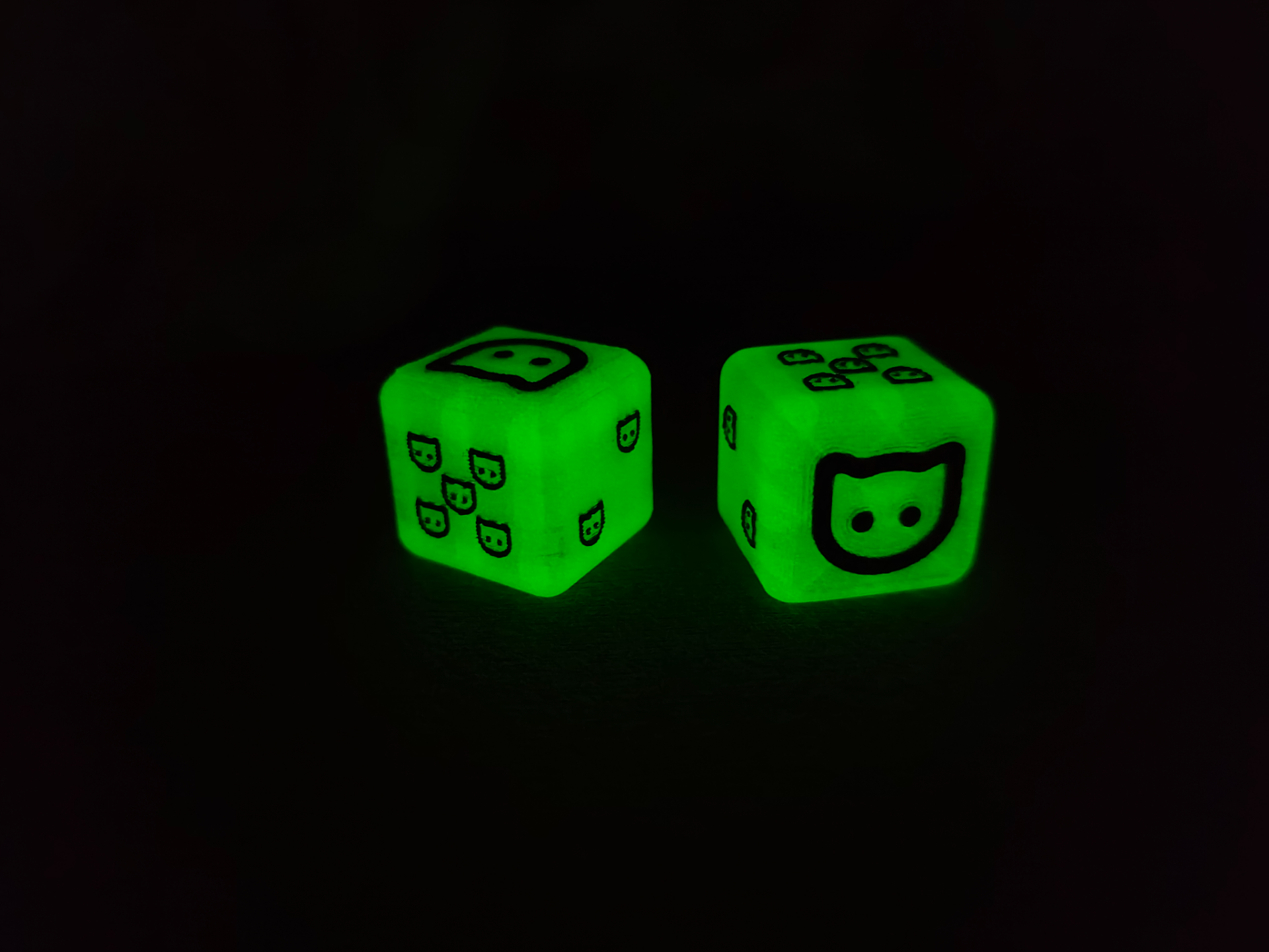 Playing dice with cat faces