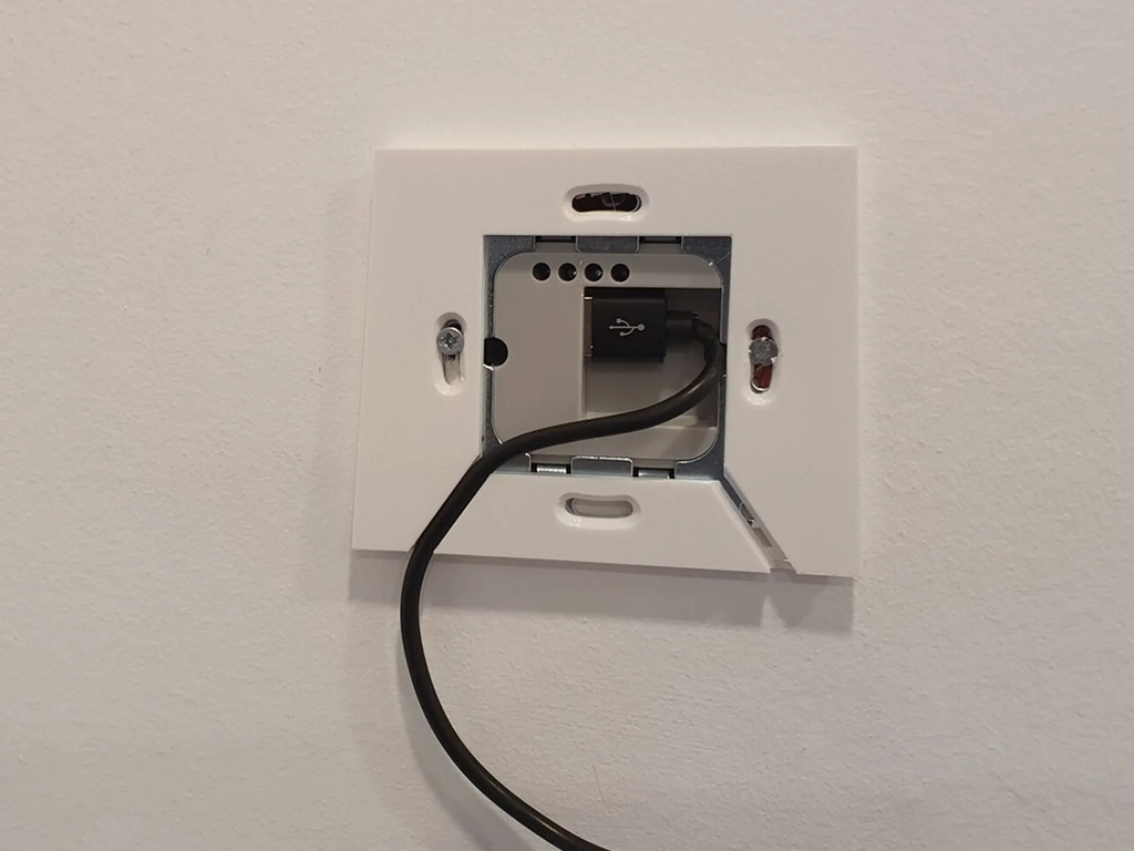 Floating tablet wall mount with charger support