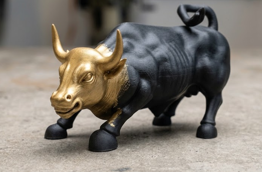 Wall Street Charging Bull - Realistic Gold Edition