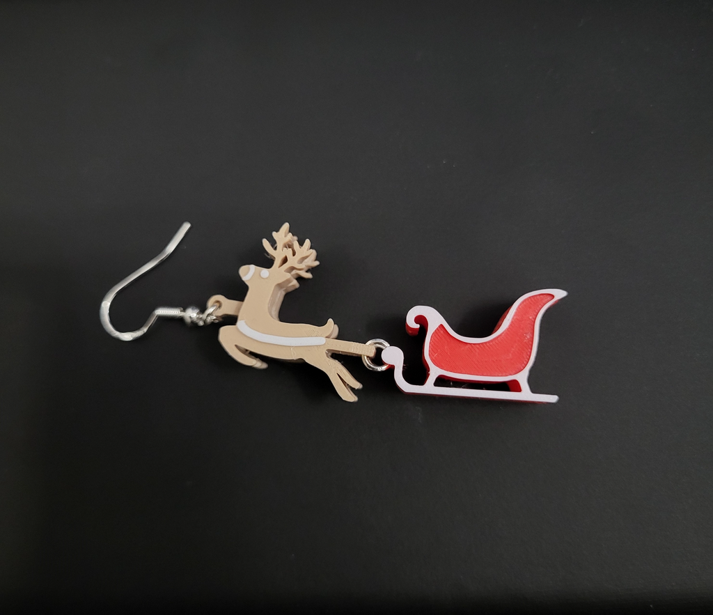santas sleigh earring