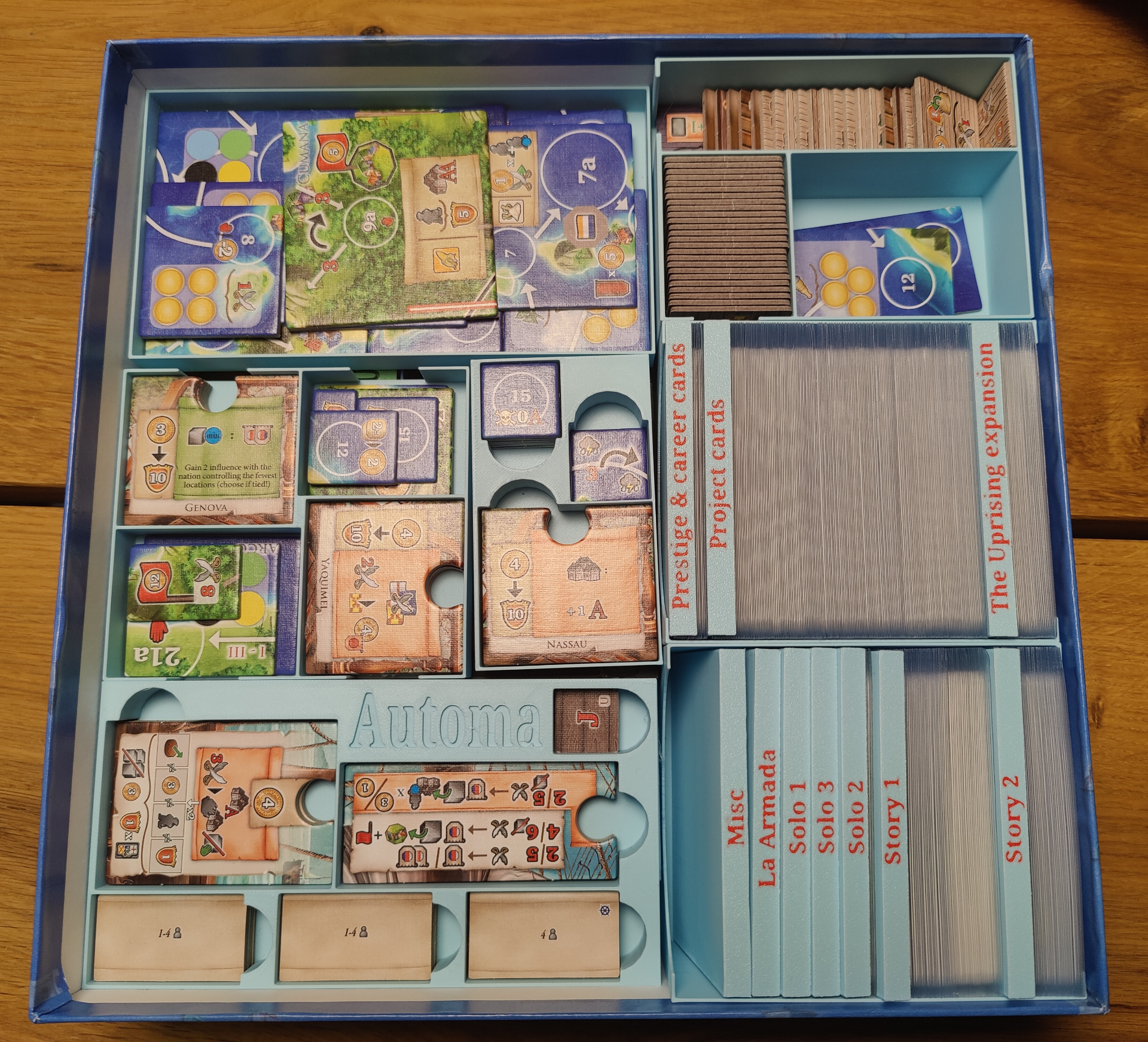Maracaibo insert - All expansions, metal coins, and large sleeves