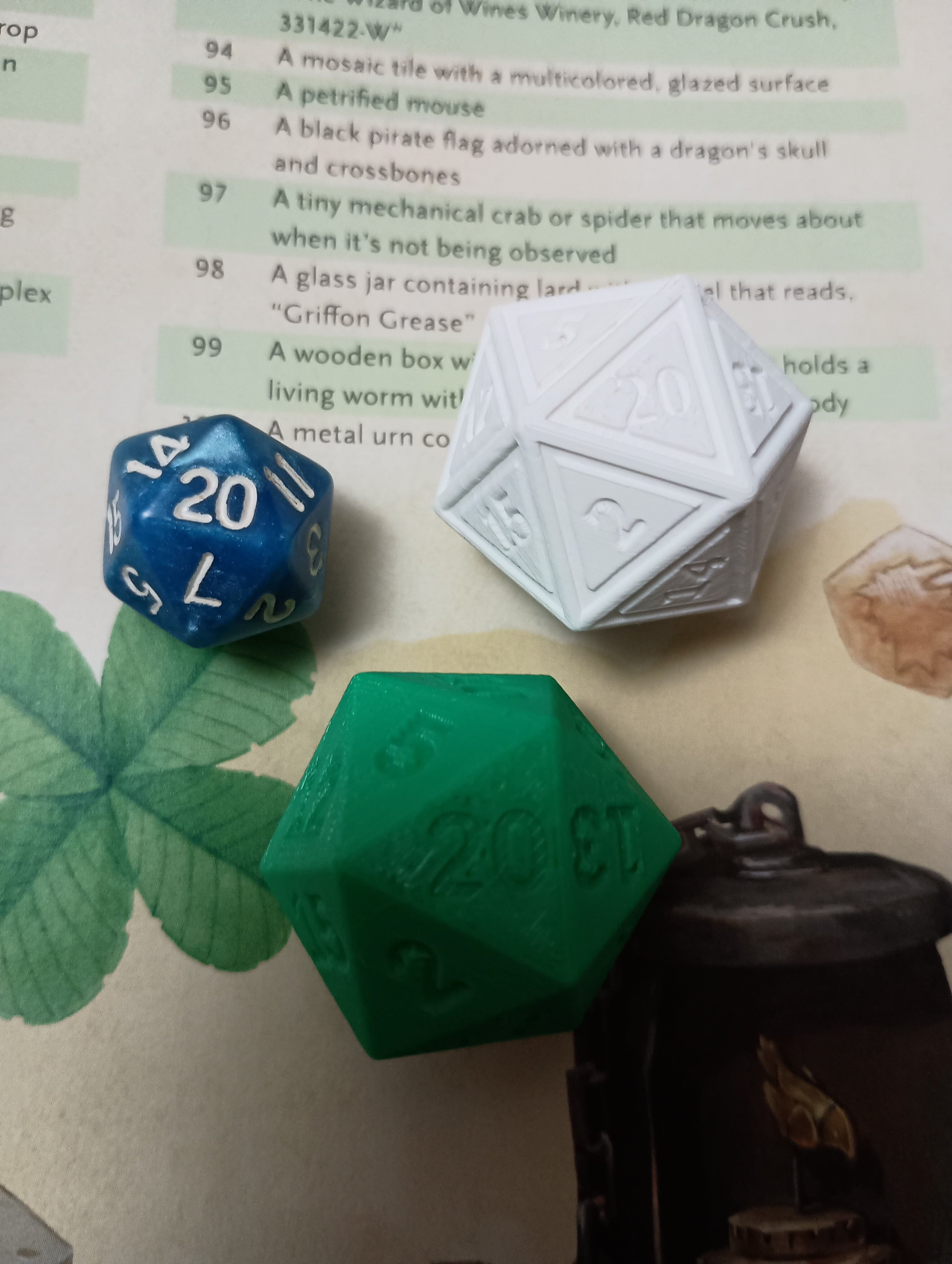 Enlarged Polyhedral Dice Set Optimized 3D Printing