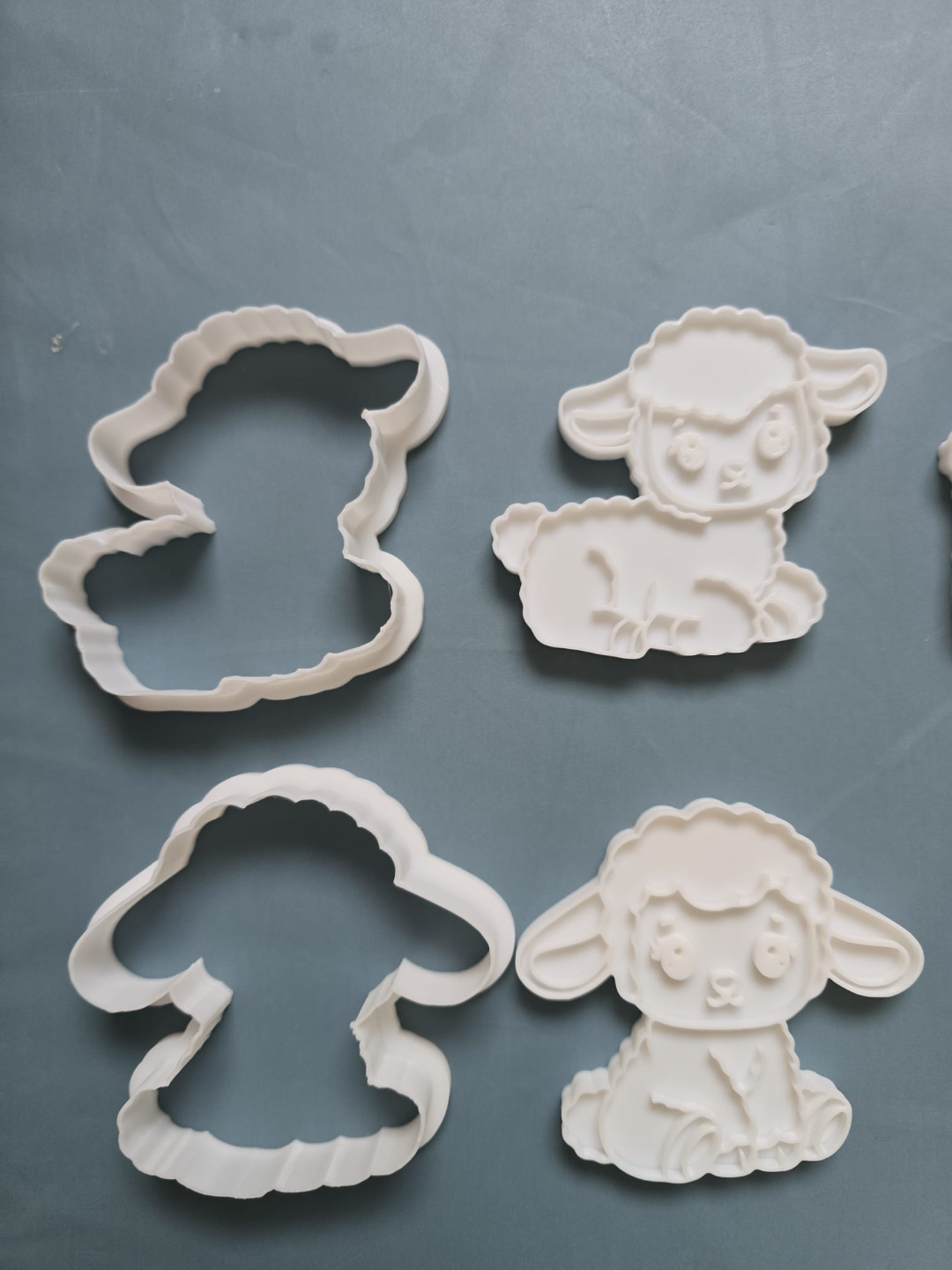 Cute Sheep Animal Cookie Cutter Playdoh Stamp Farm
