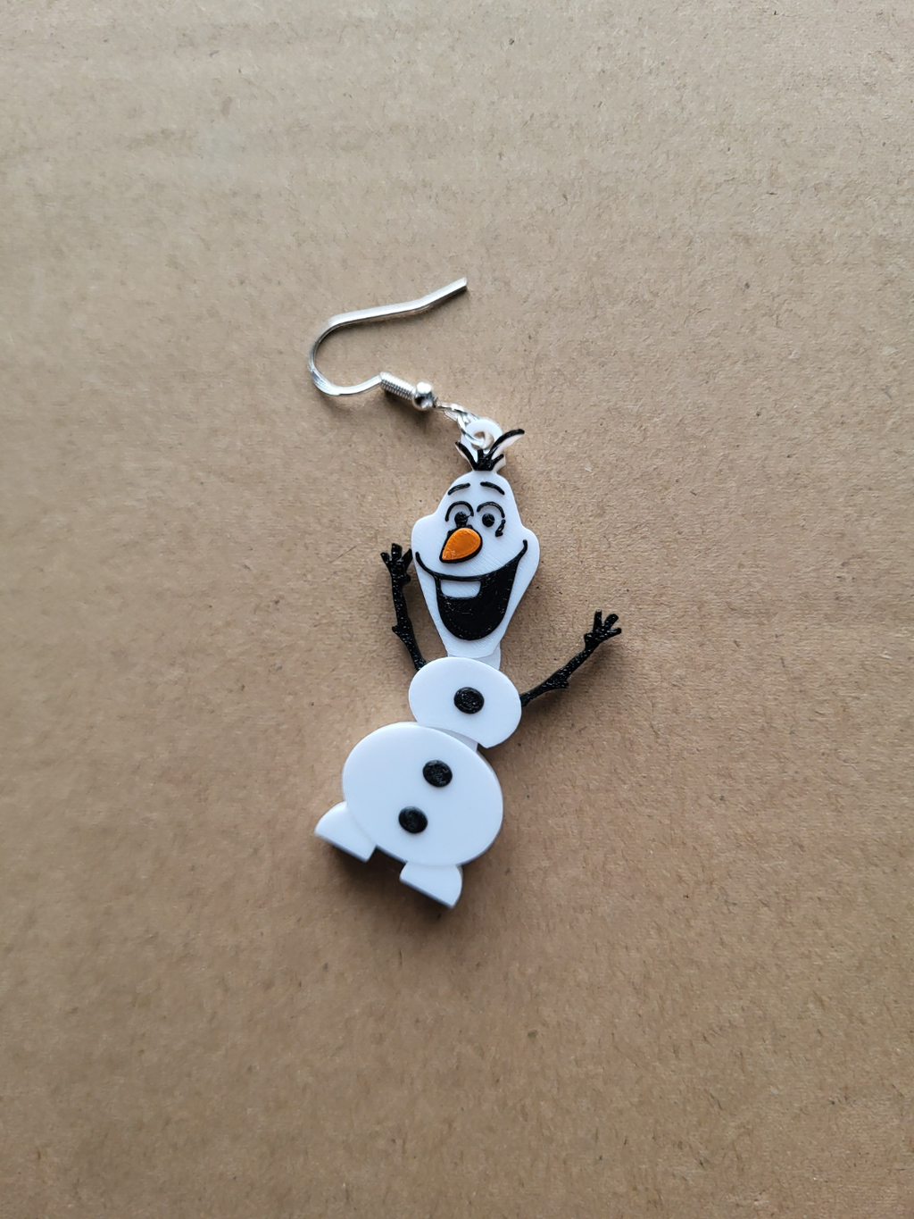 olaf articulated xmas earrings and keyring