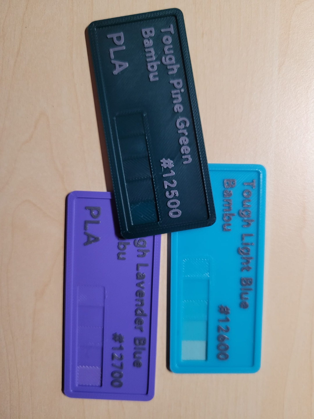 Bambu Filament Swatches