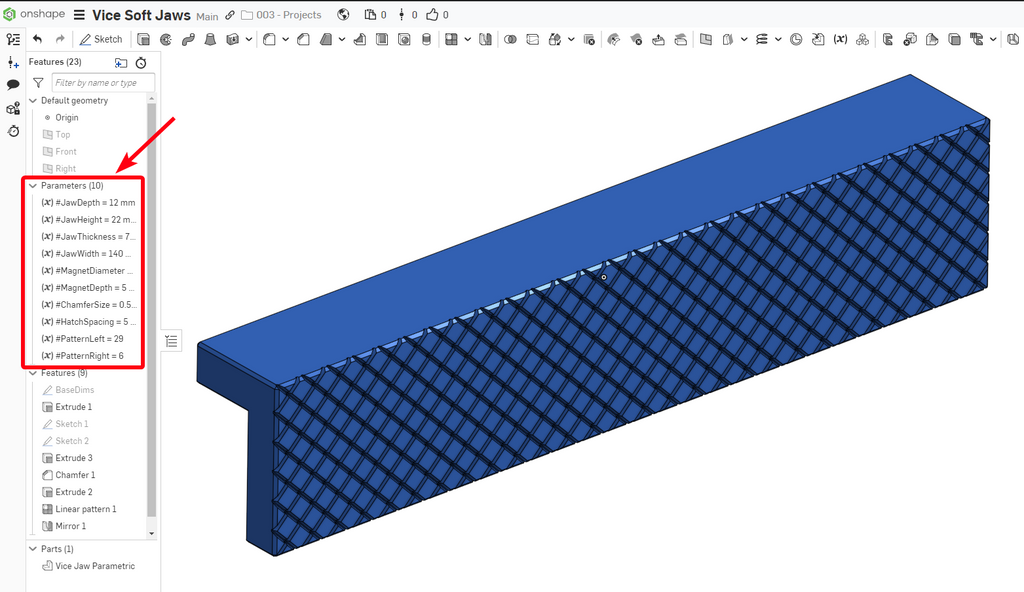 Magnetic Bench Vise Soft Jaws - Parametric