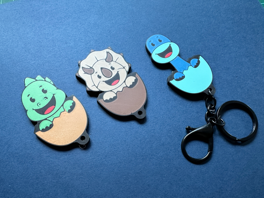 KEYCHAINS CUTE BABY DINOS WITH COMMERCIAL LICENSE