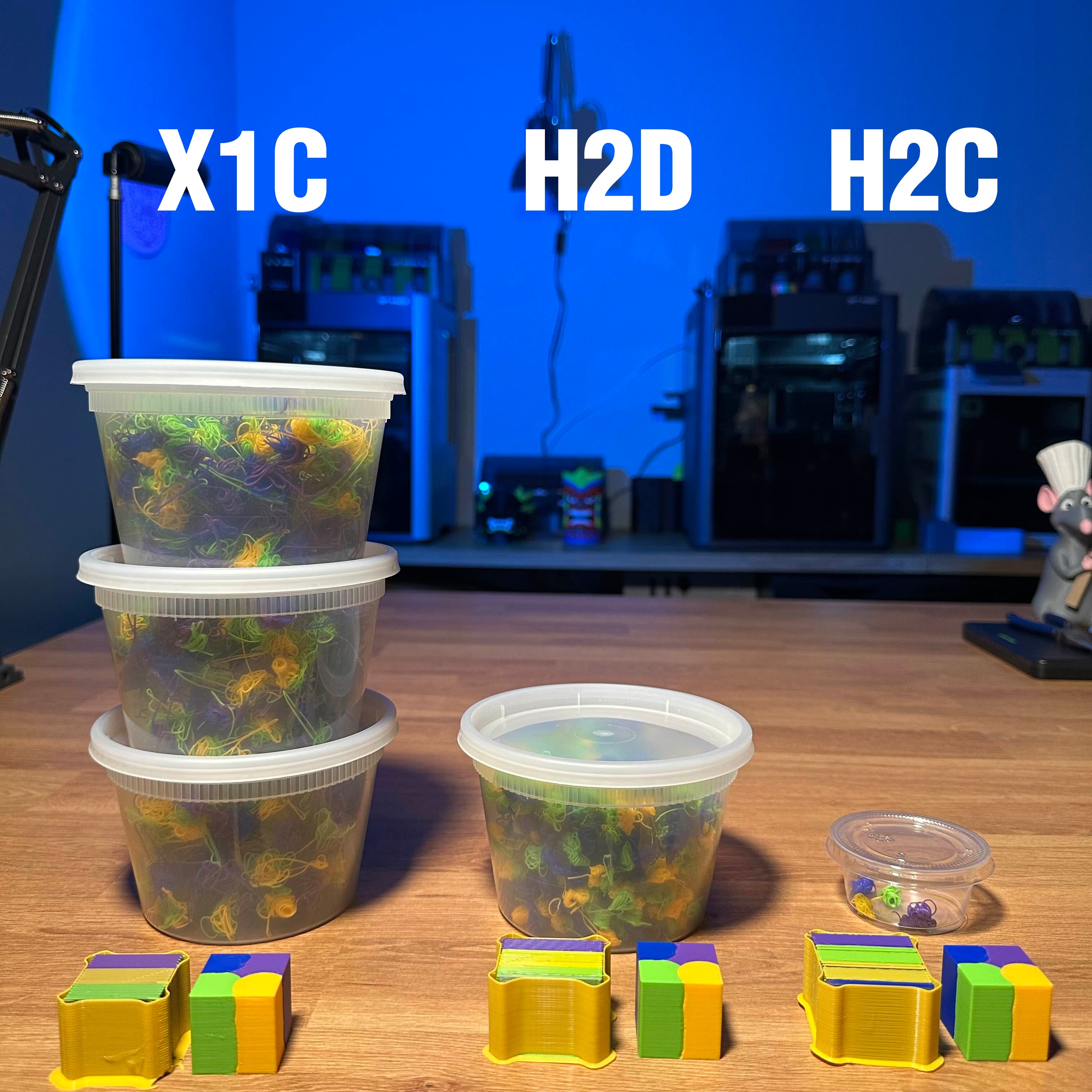 Bambu Multi Color Waste Test Cube (4 Color Layers)