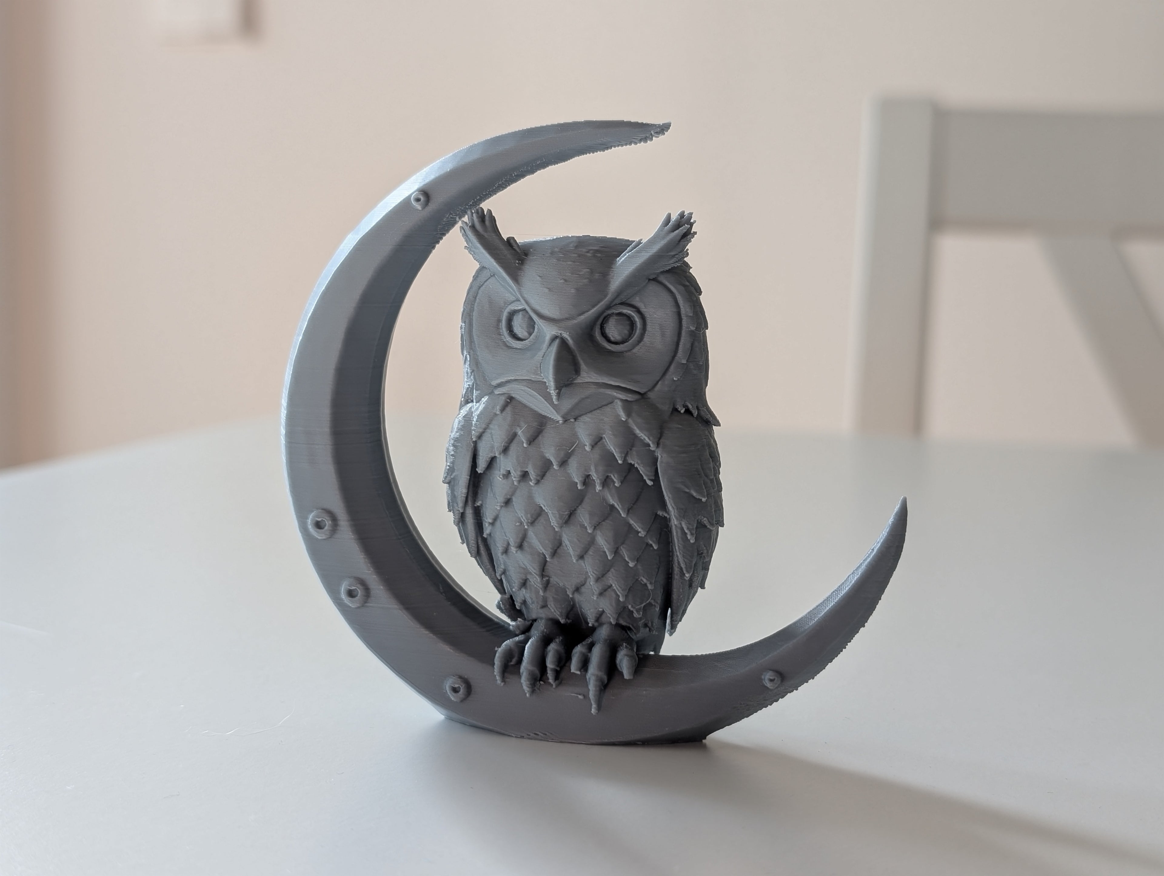 Owl on Crescent Moon