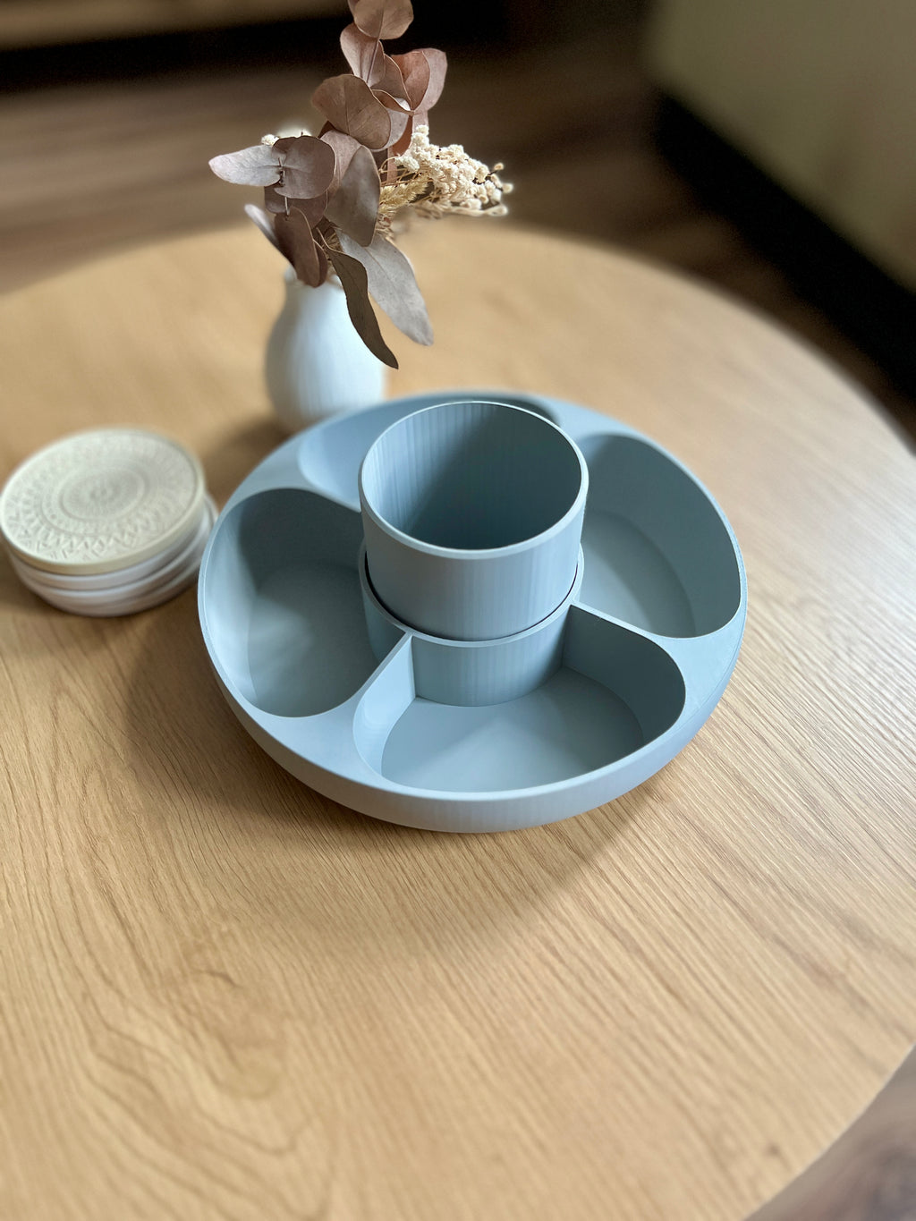 Snack Tray with Removable Center Container