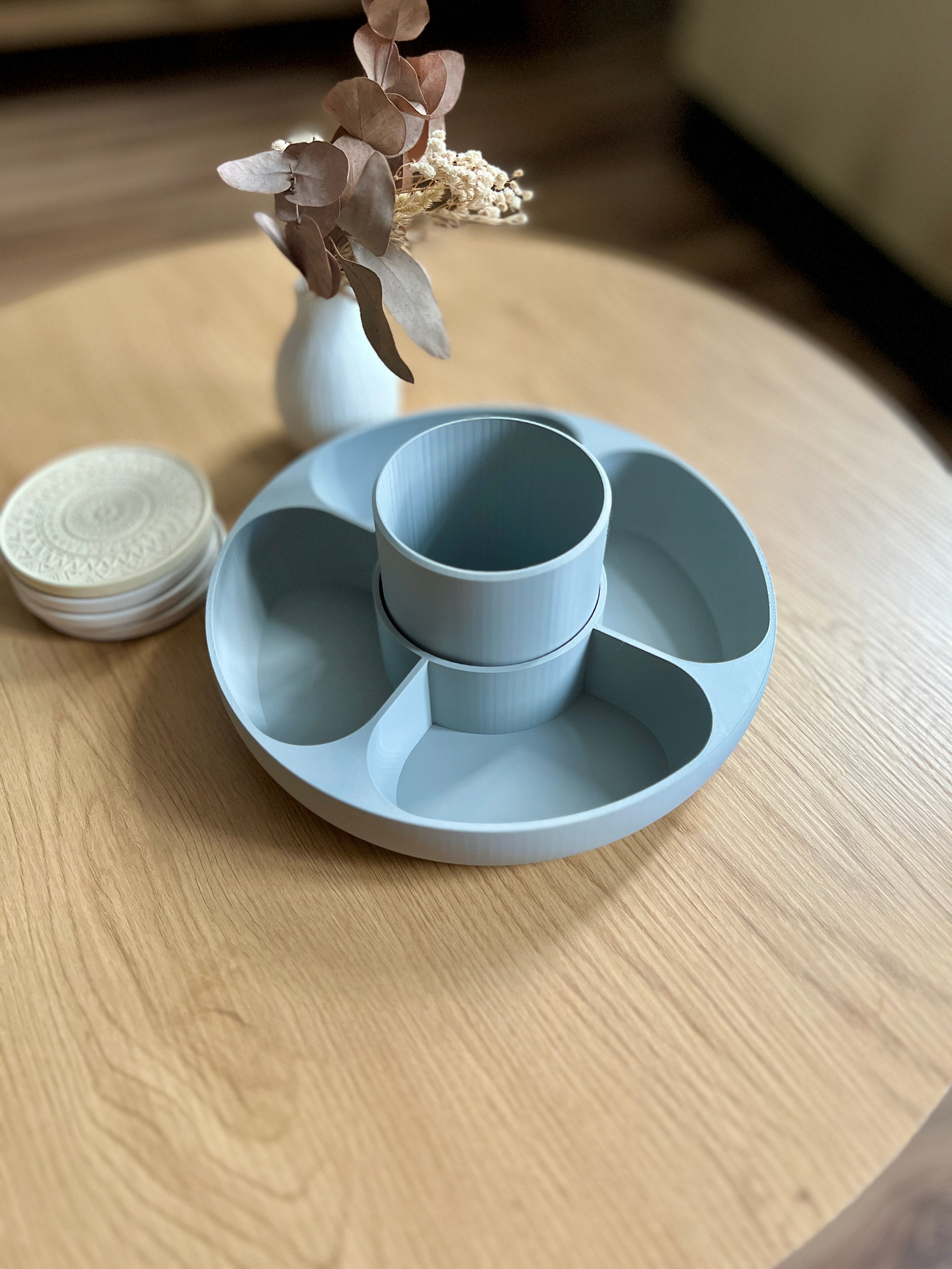 Snack Tray with Removable Center Container