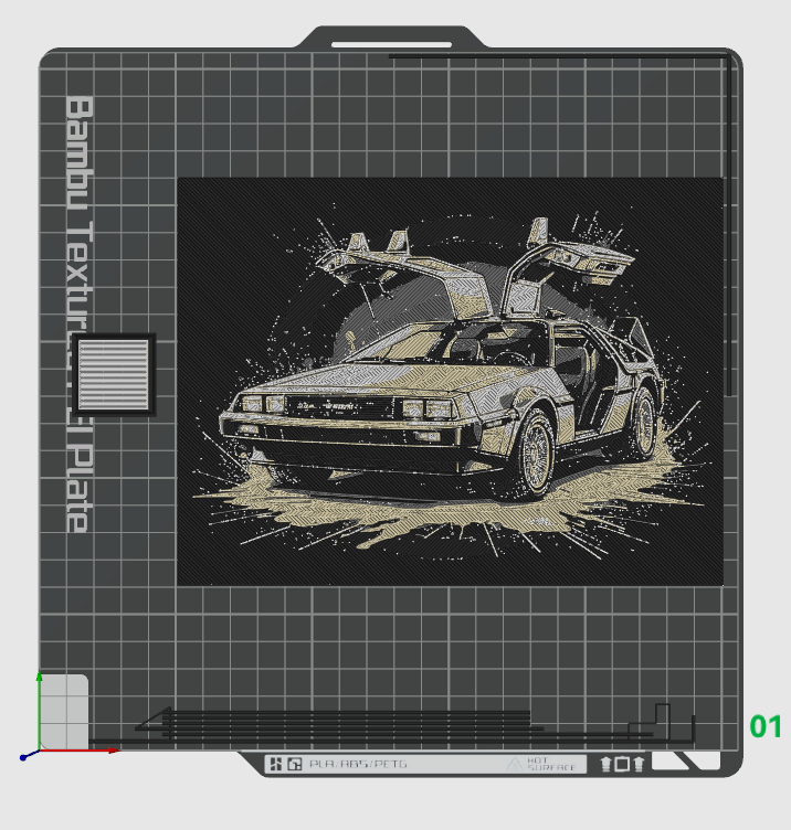 Hueforge Fan Art - Movie Car Series - DeLorean - Back to the Future Movies
