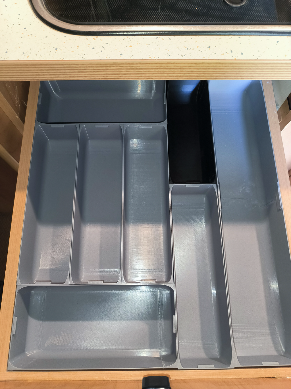 Inlay for RV cutlery box