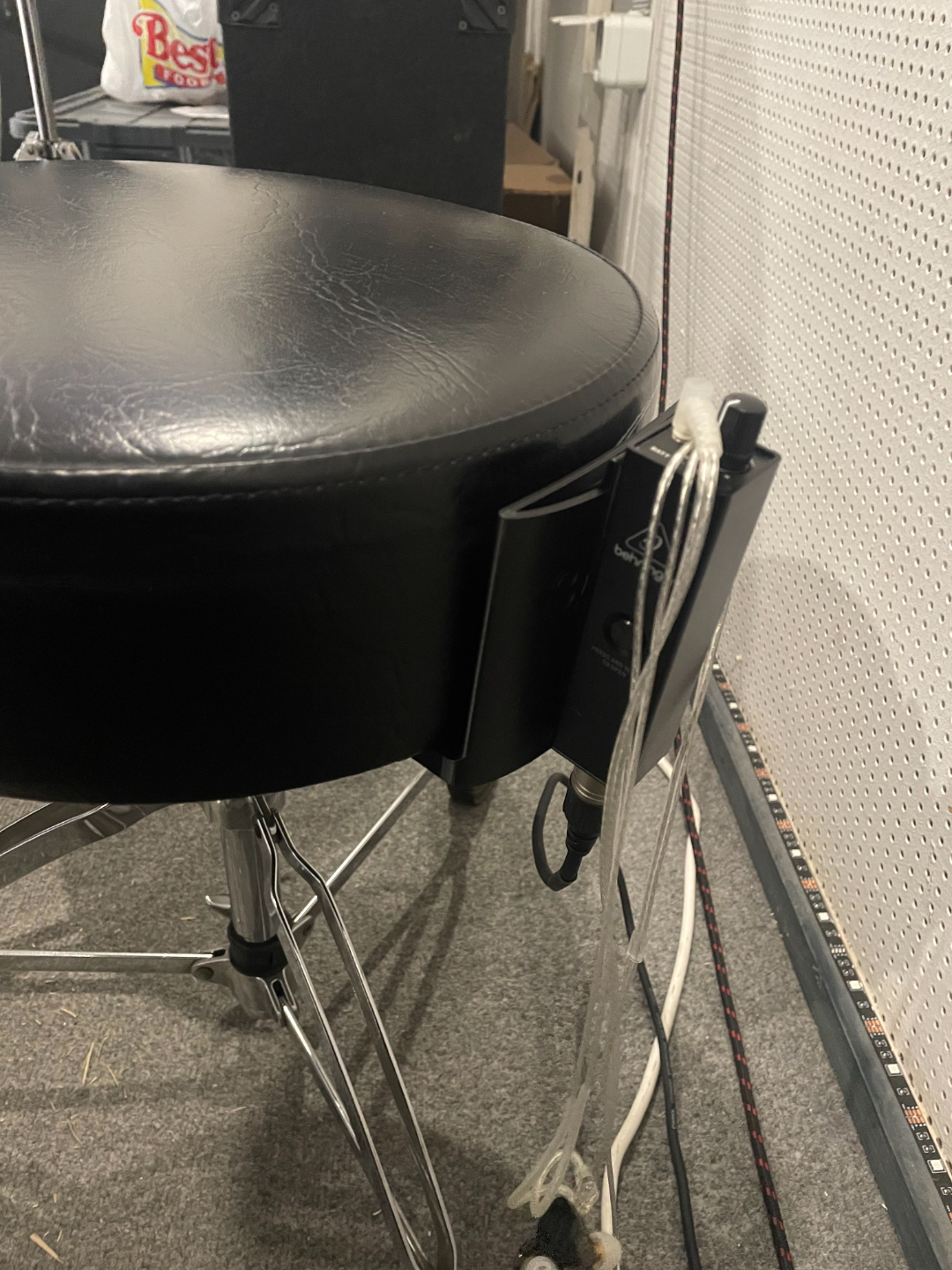 In ear holder for drum throne