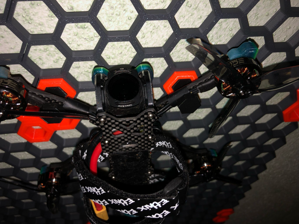Hook with 30° angle (for hanging up drones in my case) - Honeycomb storage wall