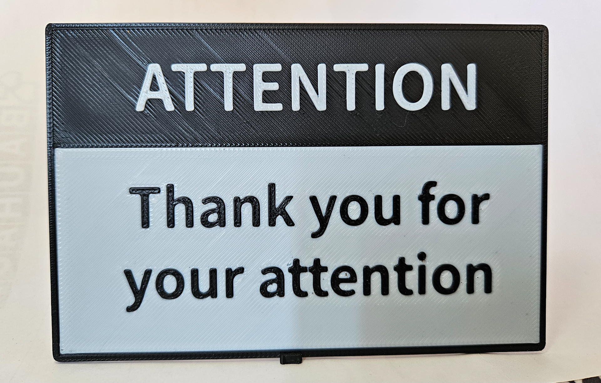 ATTENTION. Thank you fot your attention sign