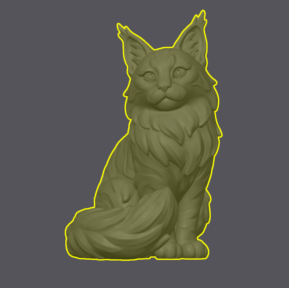 Maine Coon Cat Figurine (3D Printable Sculpture)