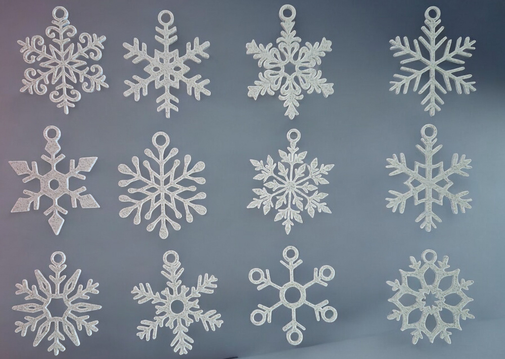 12 snowflakes for christmas decoration
