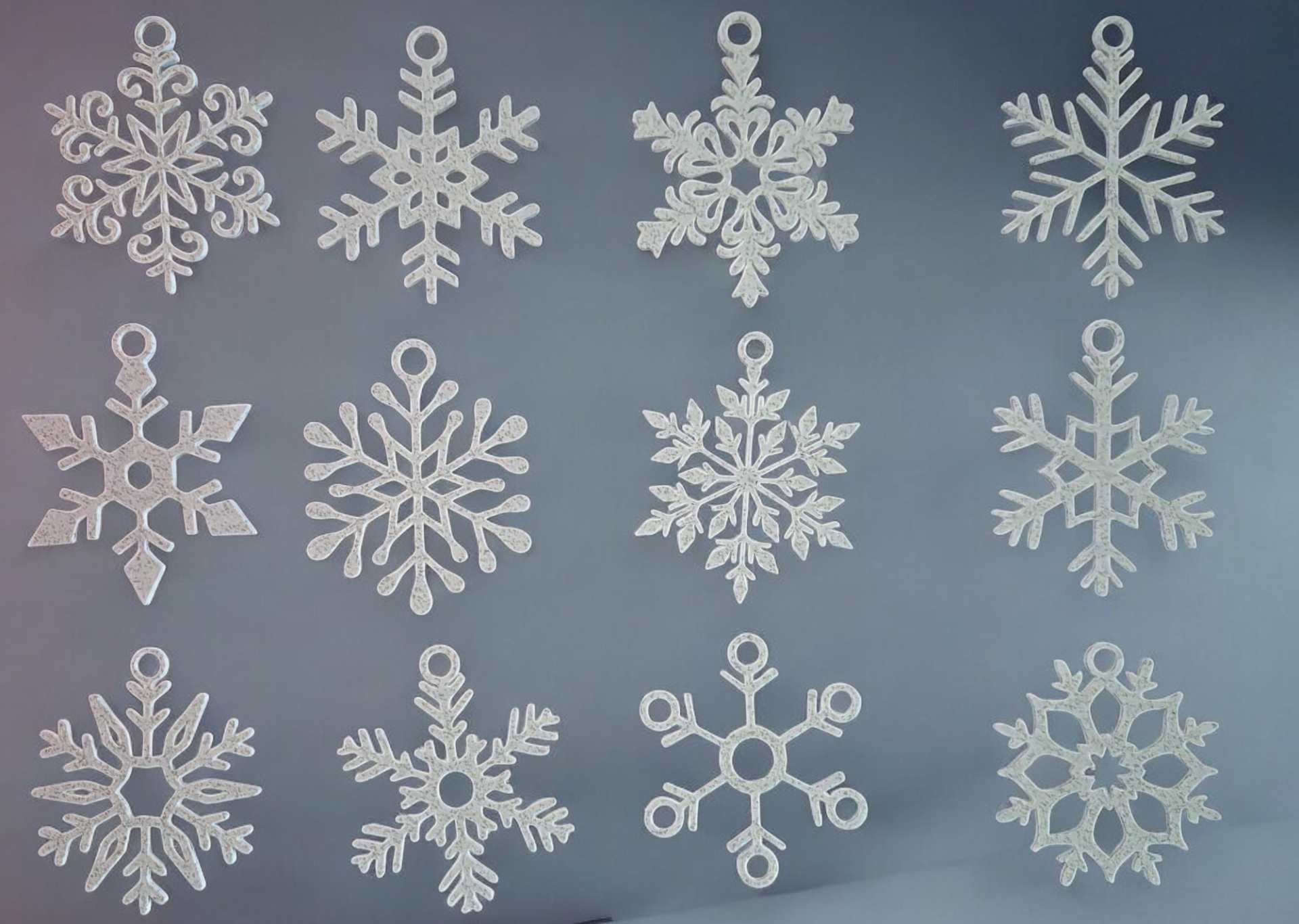 12 snowflakes for christmas decoration