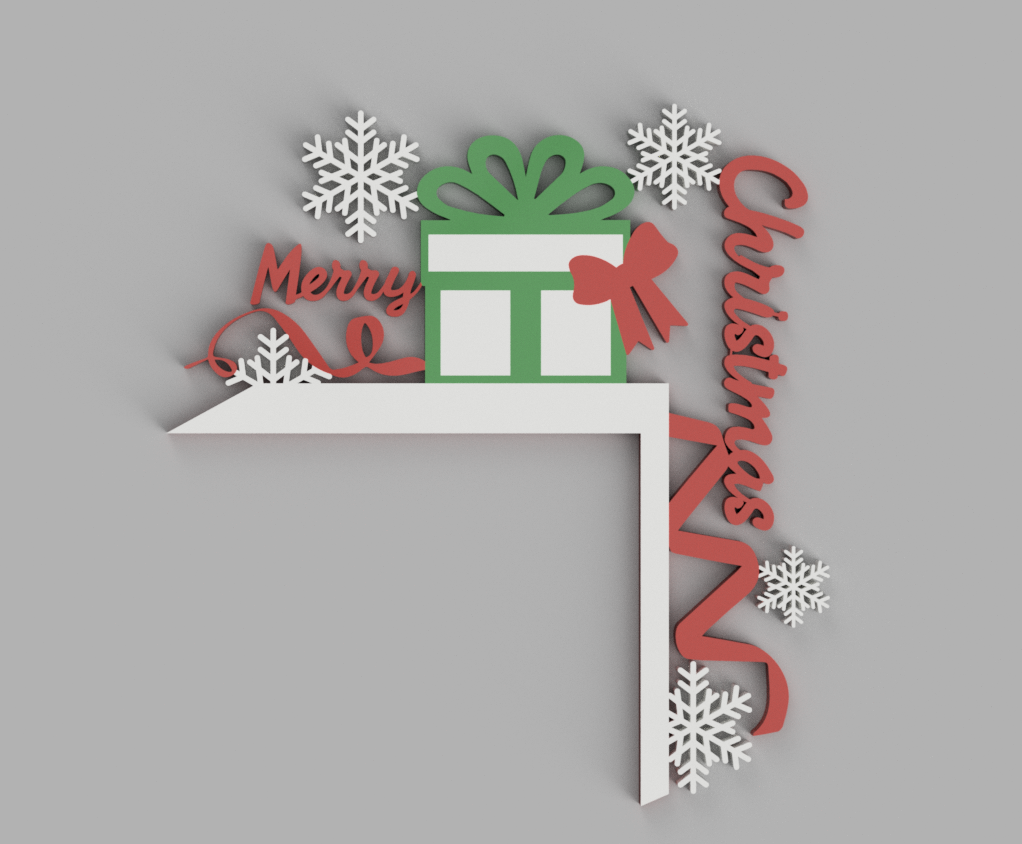 Merry Christmas Ribbon Door Corner