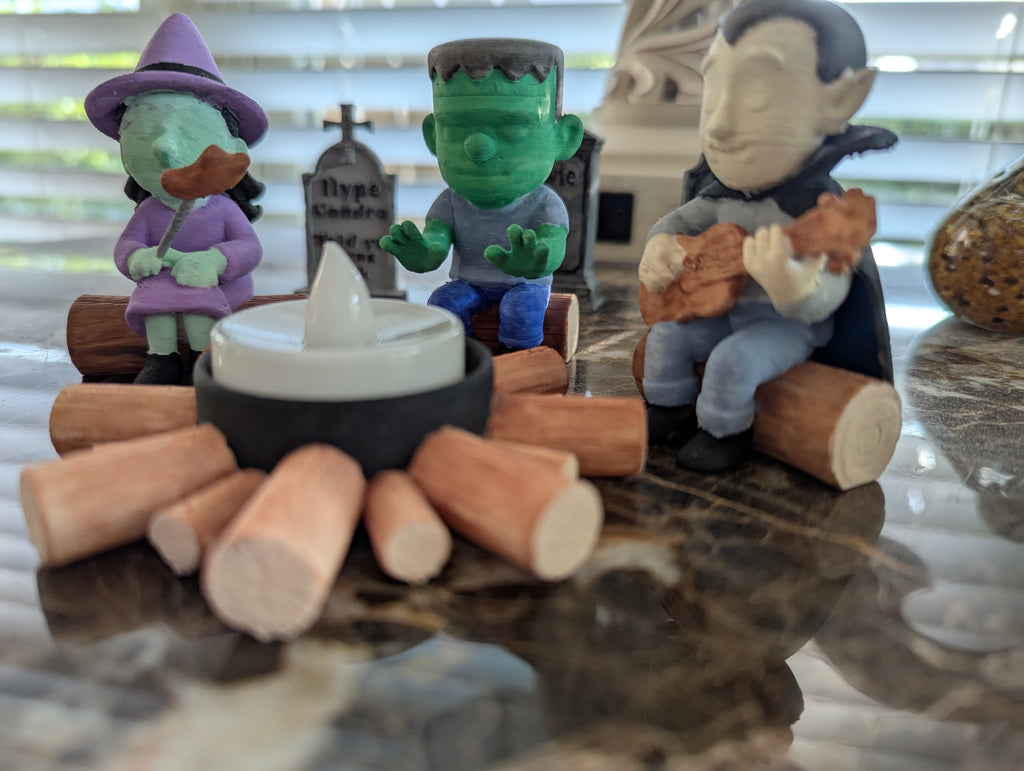 Monsters Chillin' by the Firepit