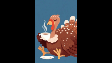 Turkey Sipping Coffee