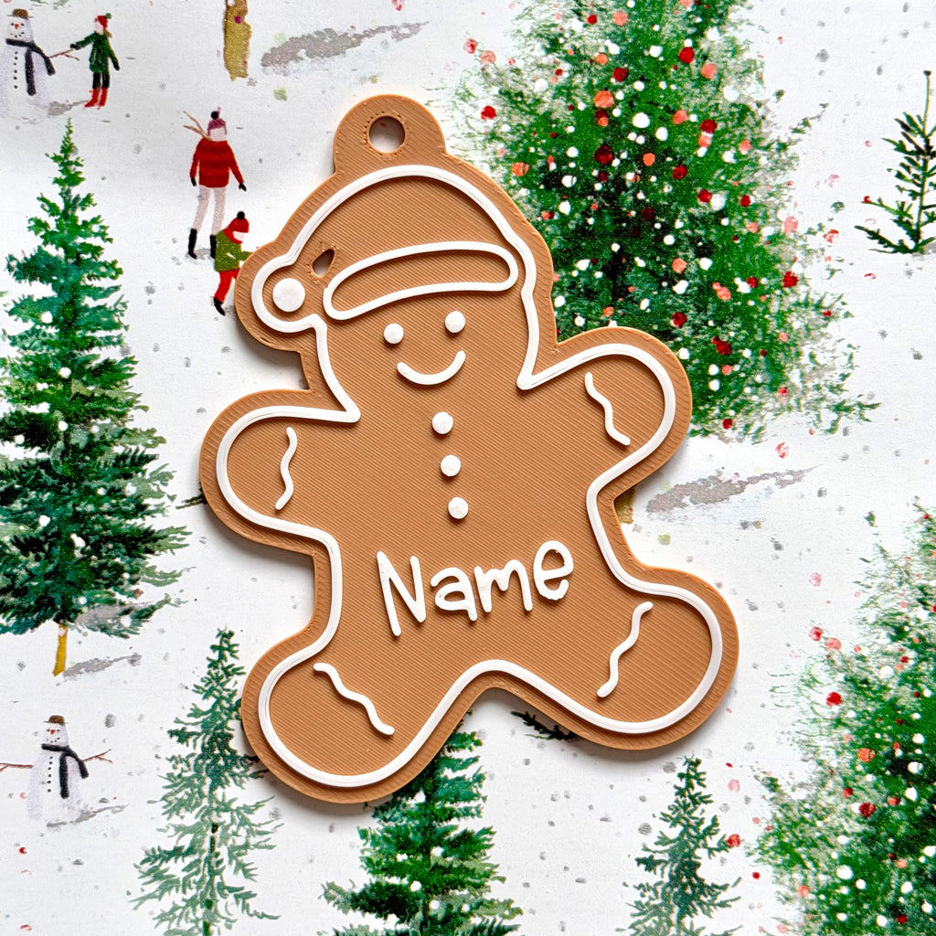 Personalised gingerbread Xmas gift tag - Set 2