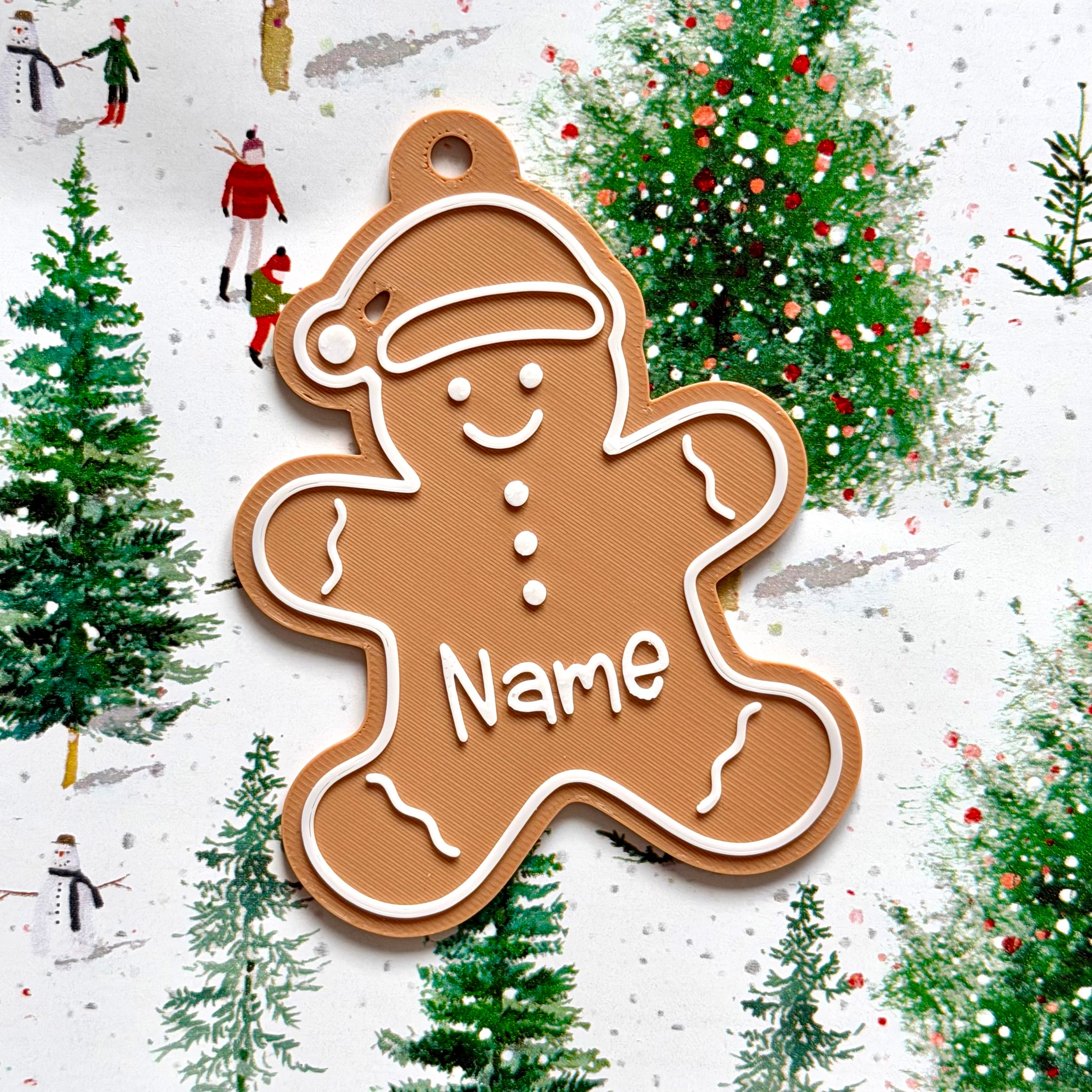 Personalised gingerbread Xmas gift tag - Set 2