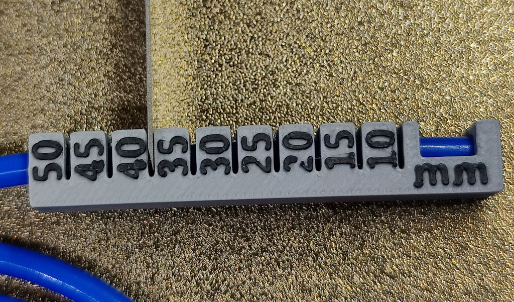 PTFE cutting guide, 10-50mm in 5mm steps