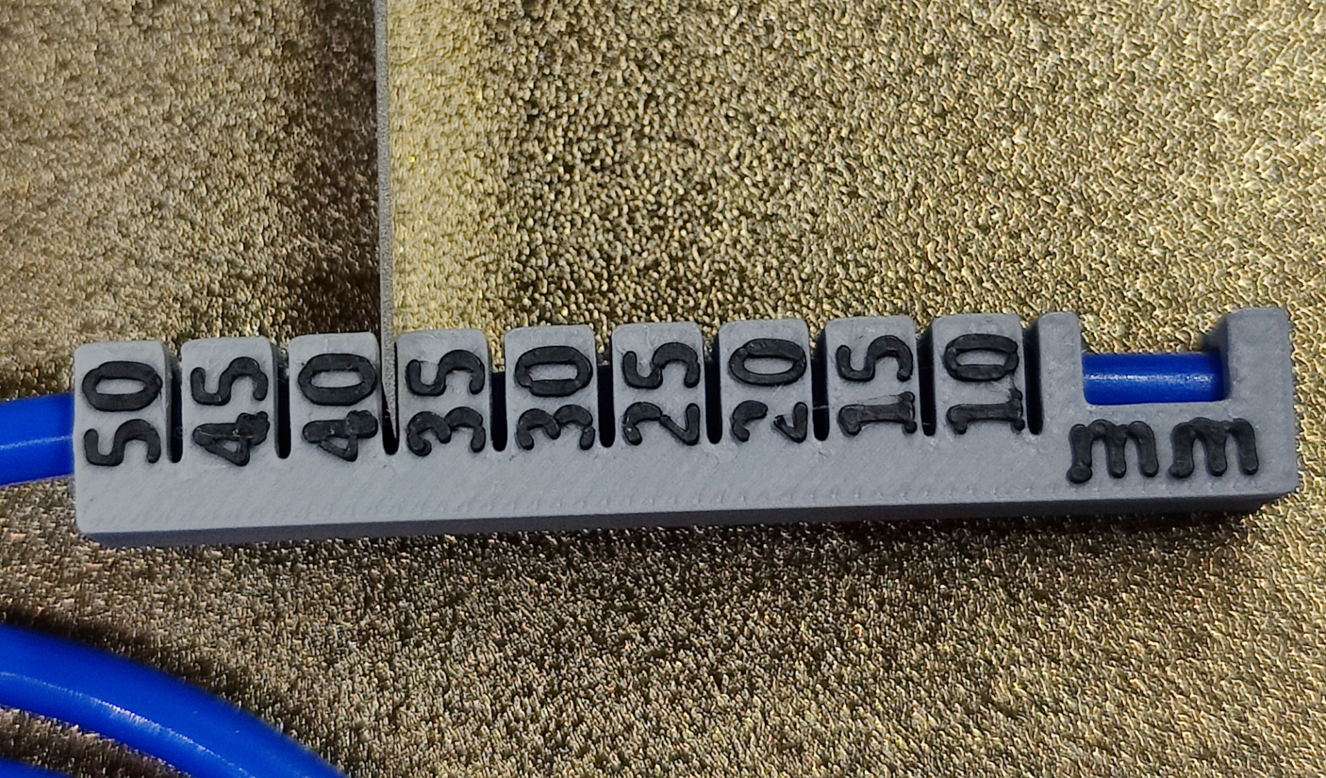 PTFE cutting guide, 10-50mm in 5mm steps