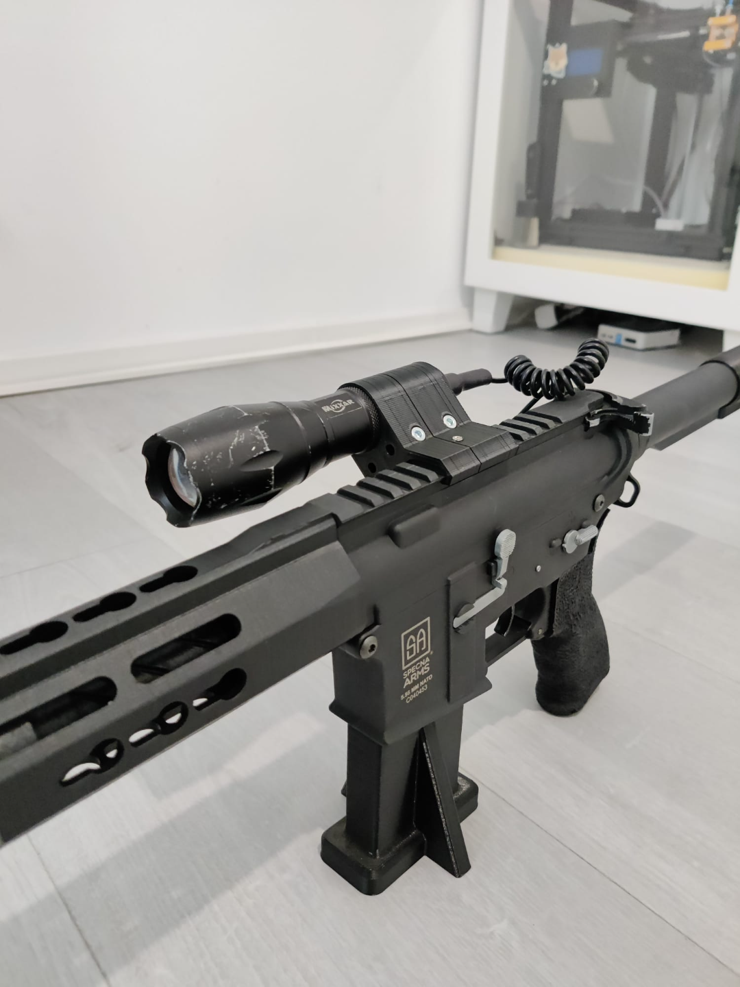 Rail Angled flashlight holder