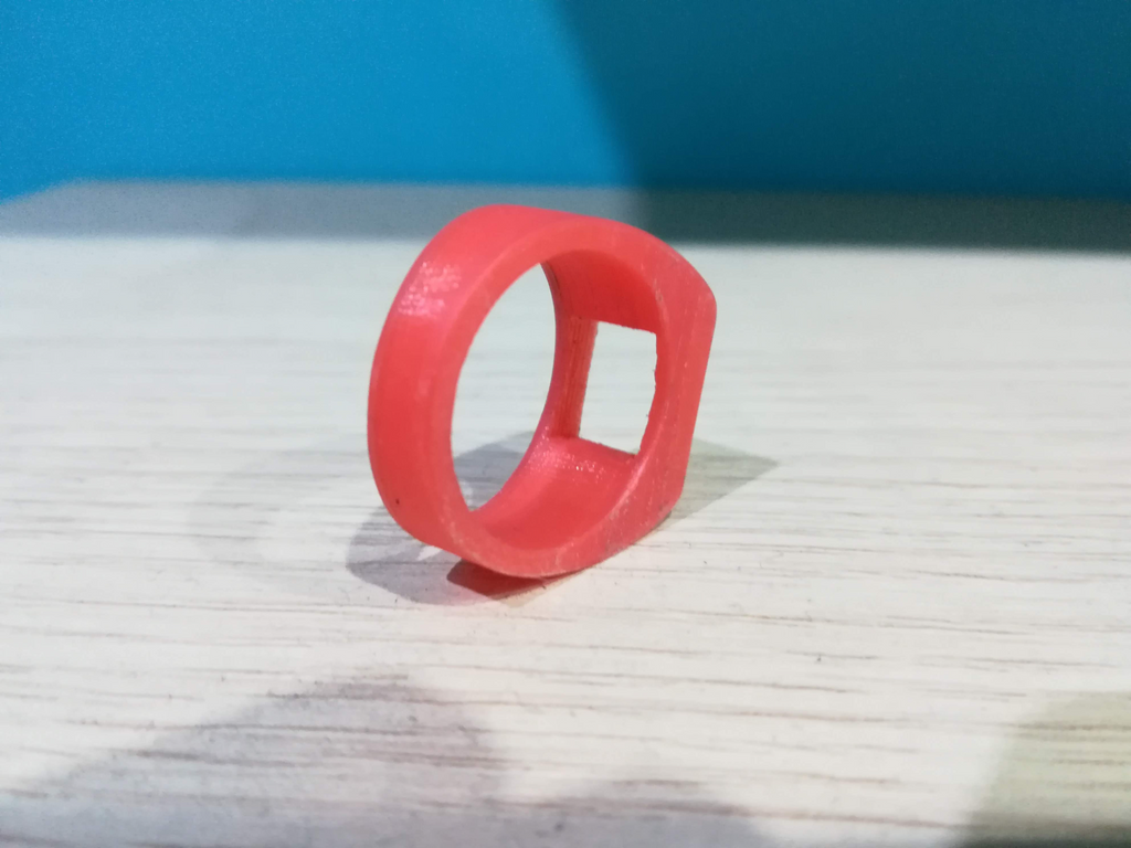 Simple ring with housing for jewellery with rectangular box