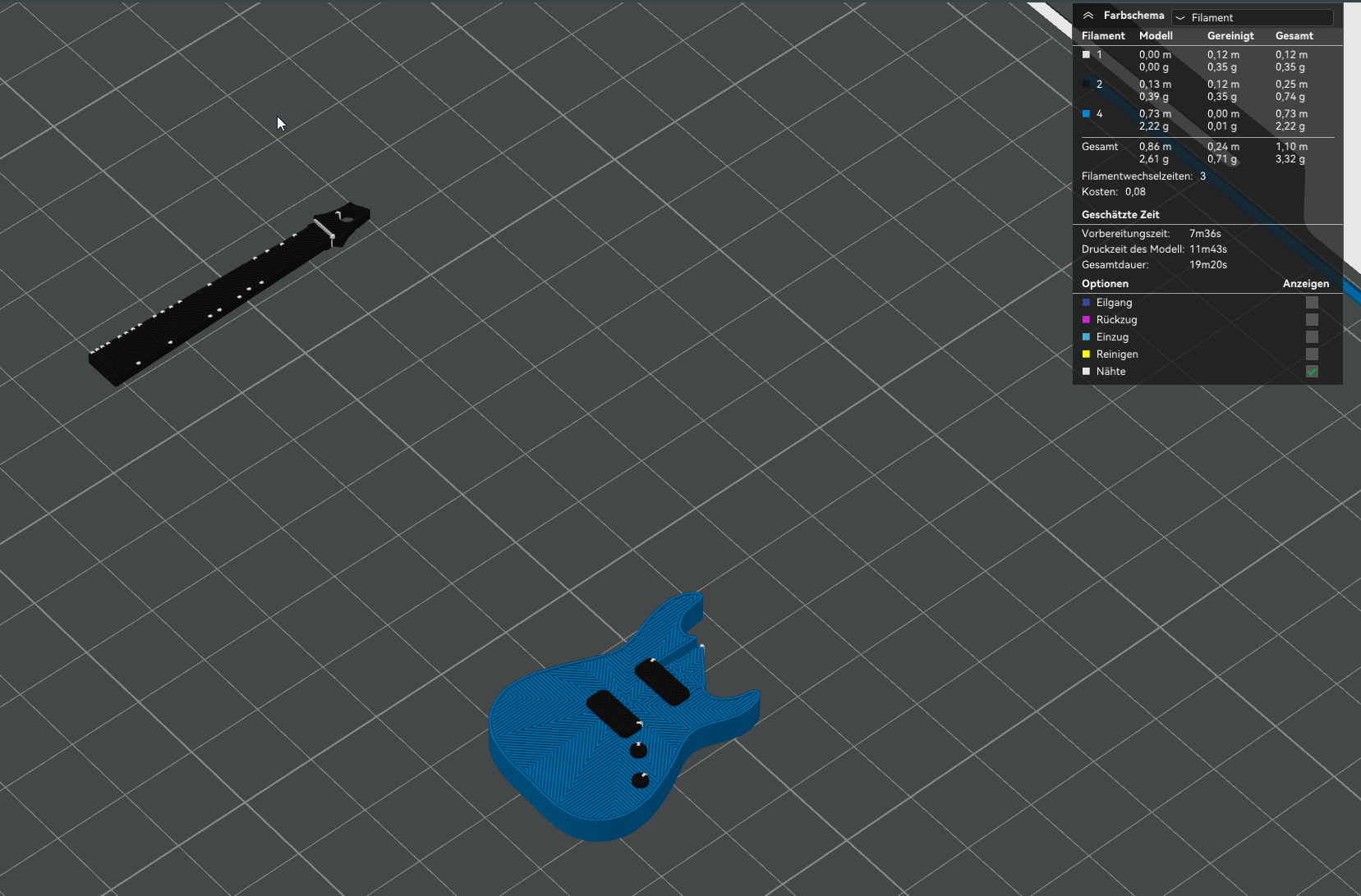 Electric Guitar Keychain Multicolor