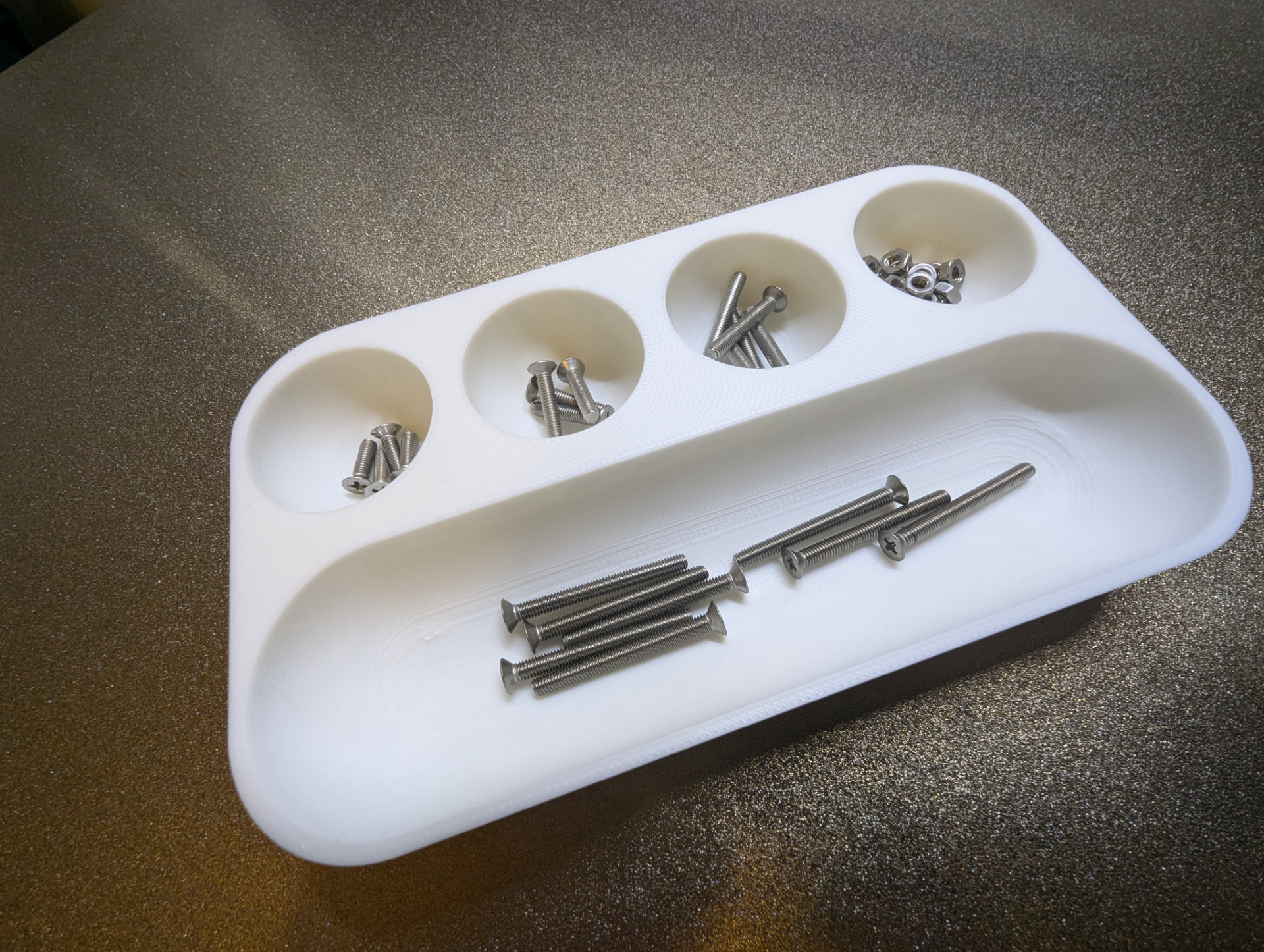 Domed parts tray