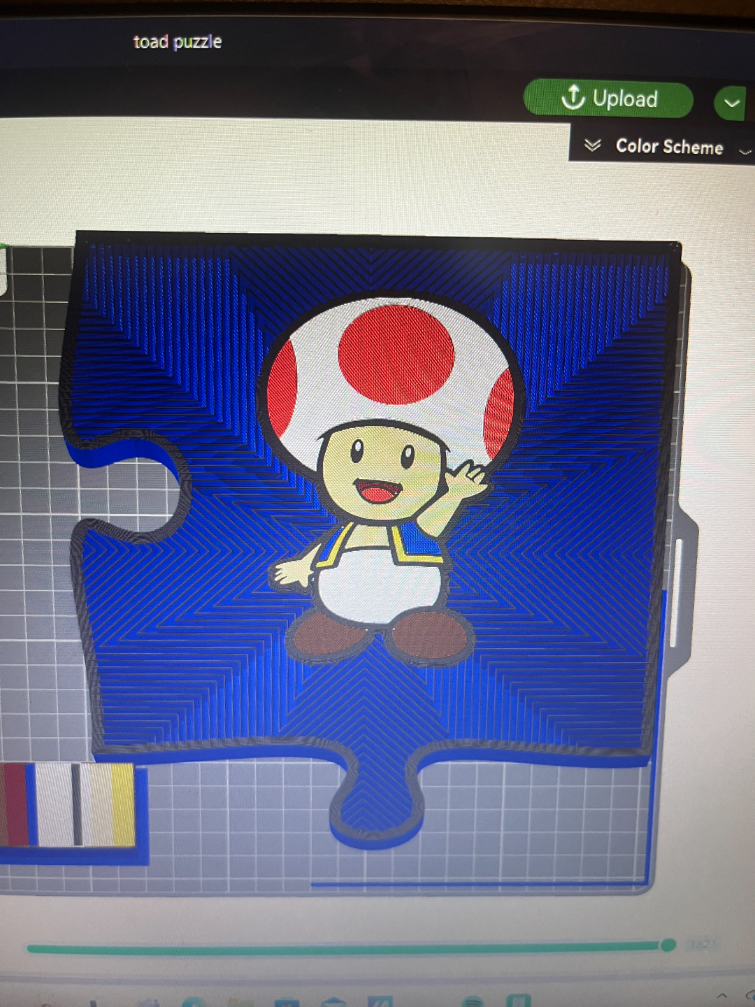 Toad Puzzle Piece Wall Art