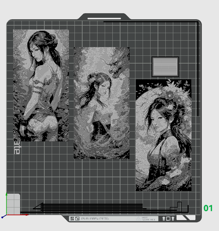 Asian High Fantasy Princess Bookmarks set of 3 - Hueforge