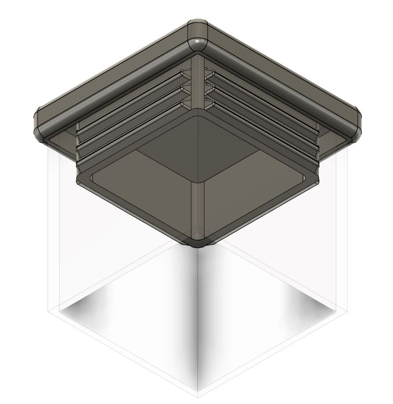 Square End Cap 45mm OD 42mm ID