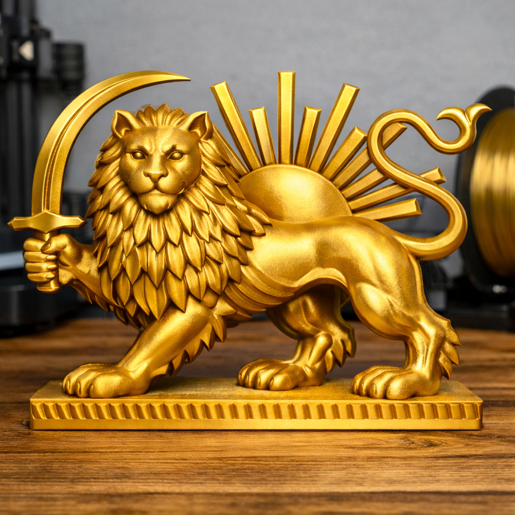 Shir o Khorshid – Persian Lion & Sun 3D Model
