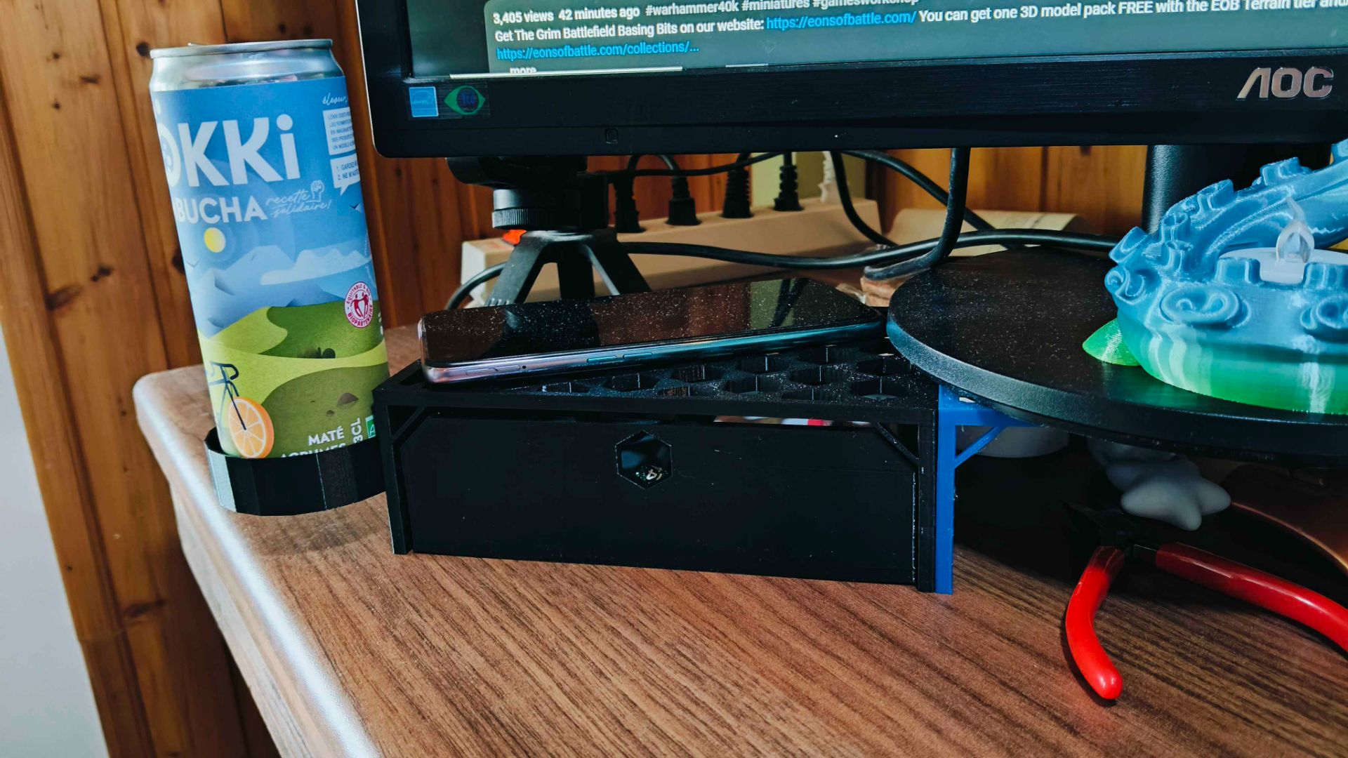 "Modular" Monitor riser for A1 mini with drawers
