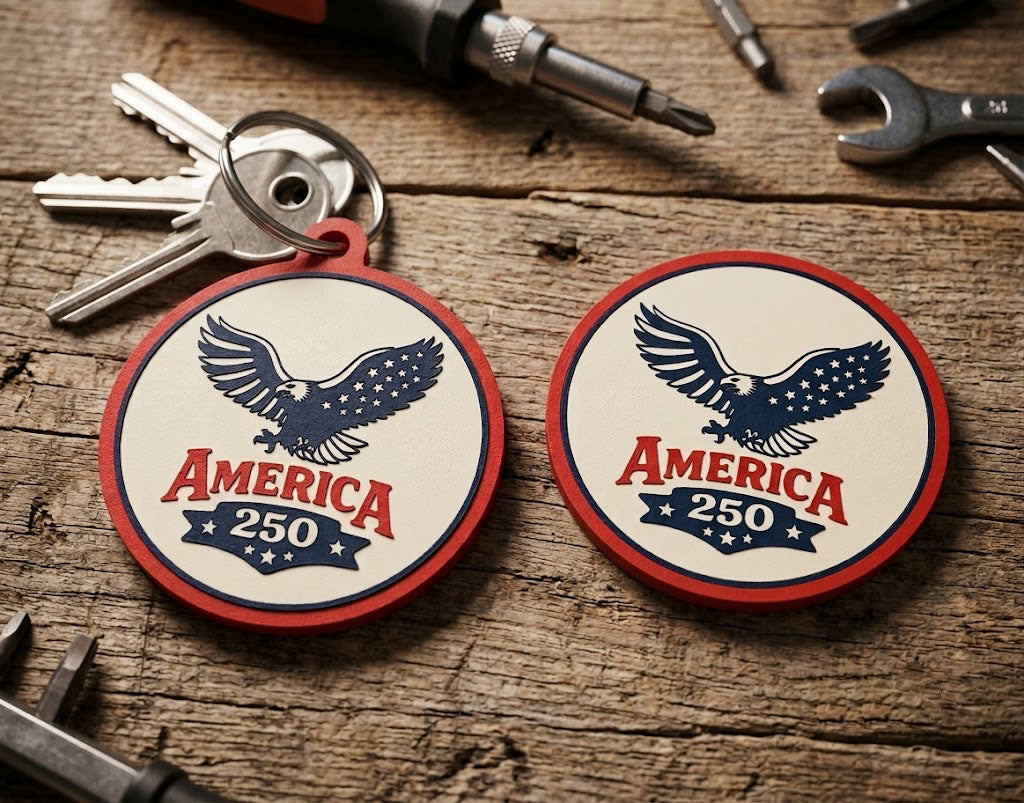 America 250 Commemorative Eagle Keychain
