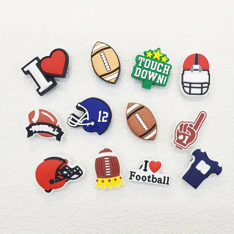 Americanfootball croc charm (multicolor)