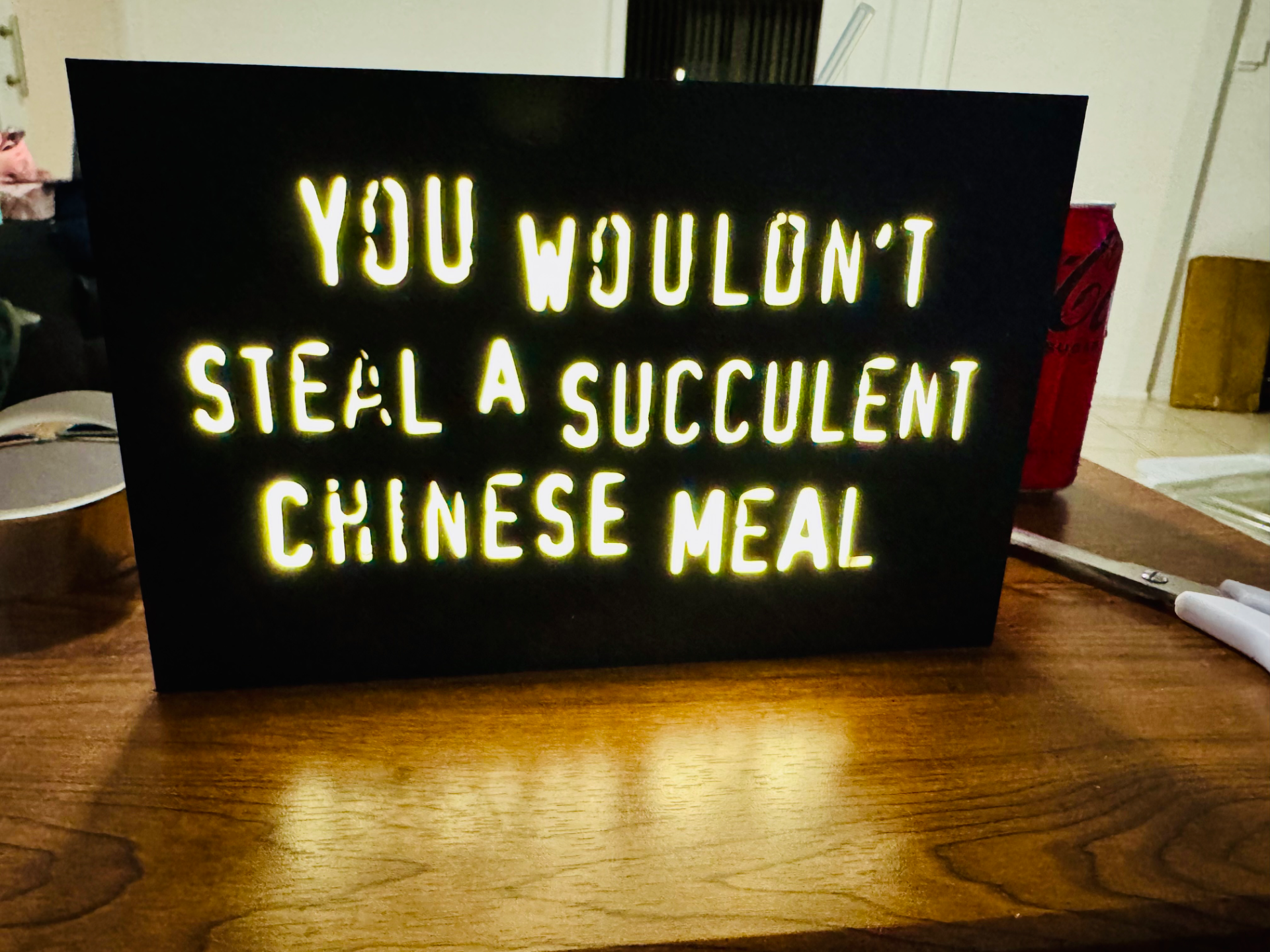 You Wouldn't Steal a Succulent Chinese Meal Light!