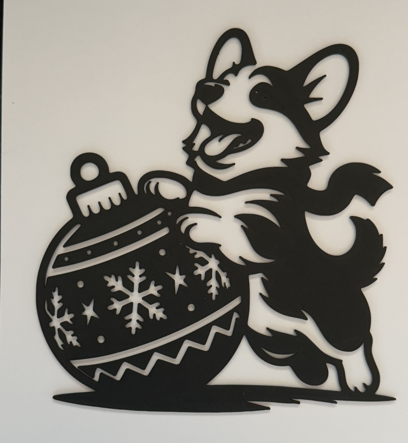 wall art dog at christmas (silhouette)