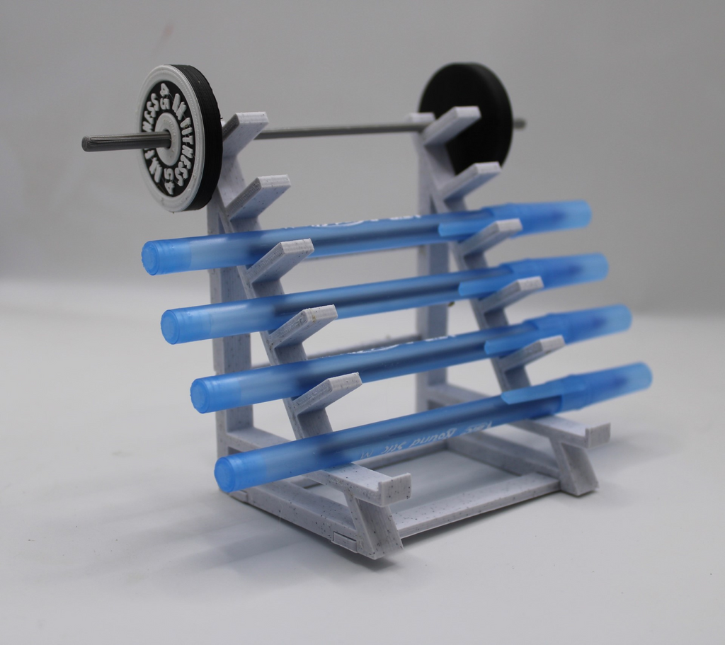 Weight rack pen holder
